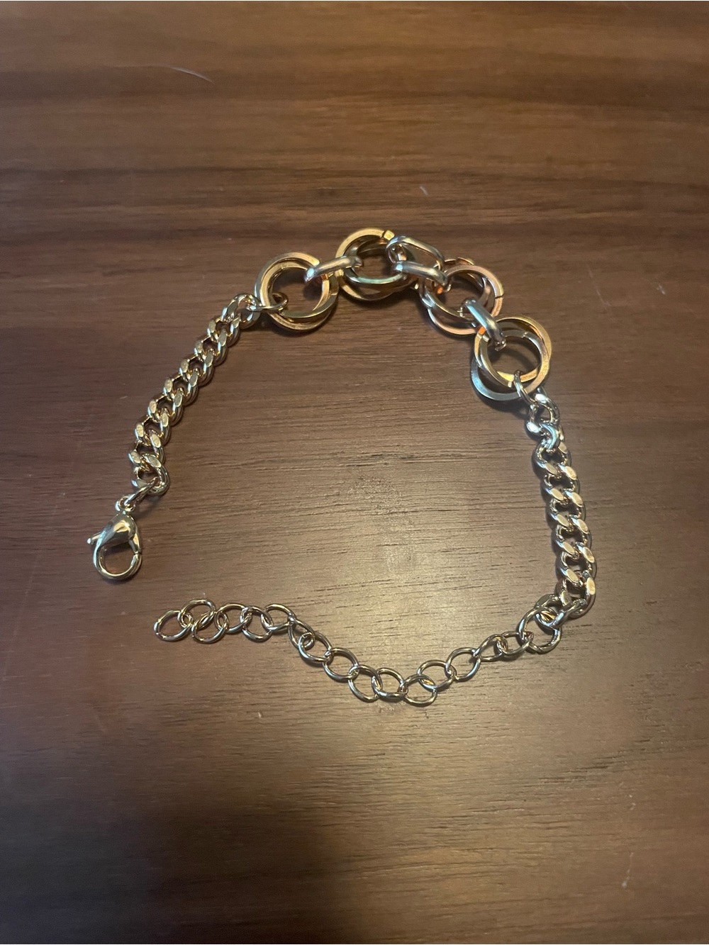 Gold Bracelet & Necklace Set - Slide Jewelry - Beaded Necklace, Gold Links